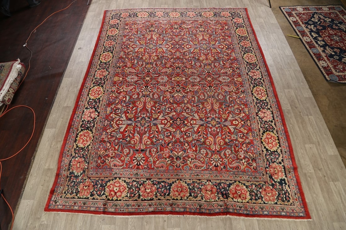 Antique Vegetable Dye Sultanabad Persian Area Rug 10x14 - 2