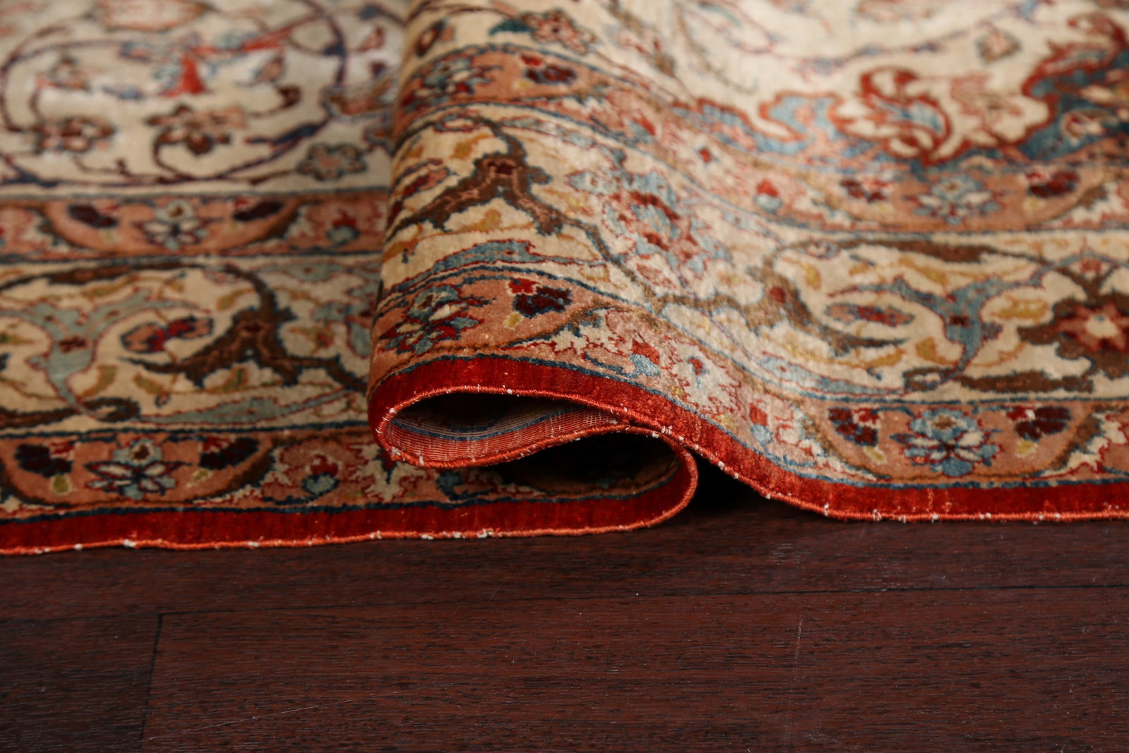 Antique 100% Vegetable Dye Nain Isfahan Persian Area Rug 4x6 SIGNED - 13