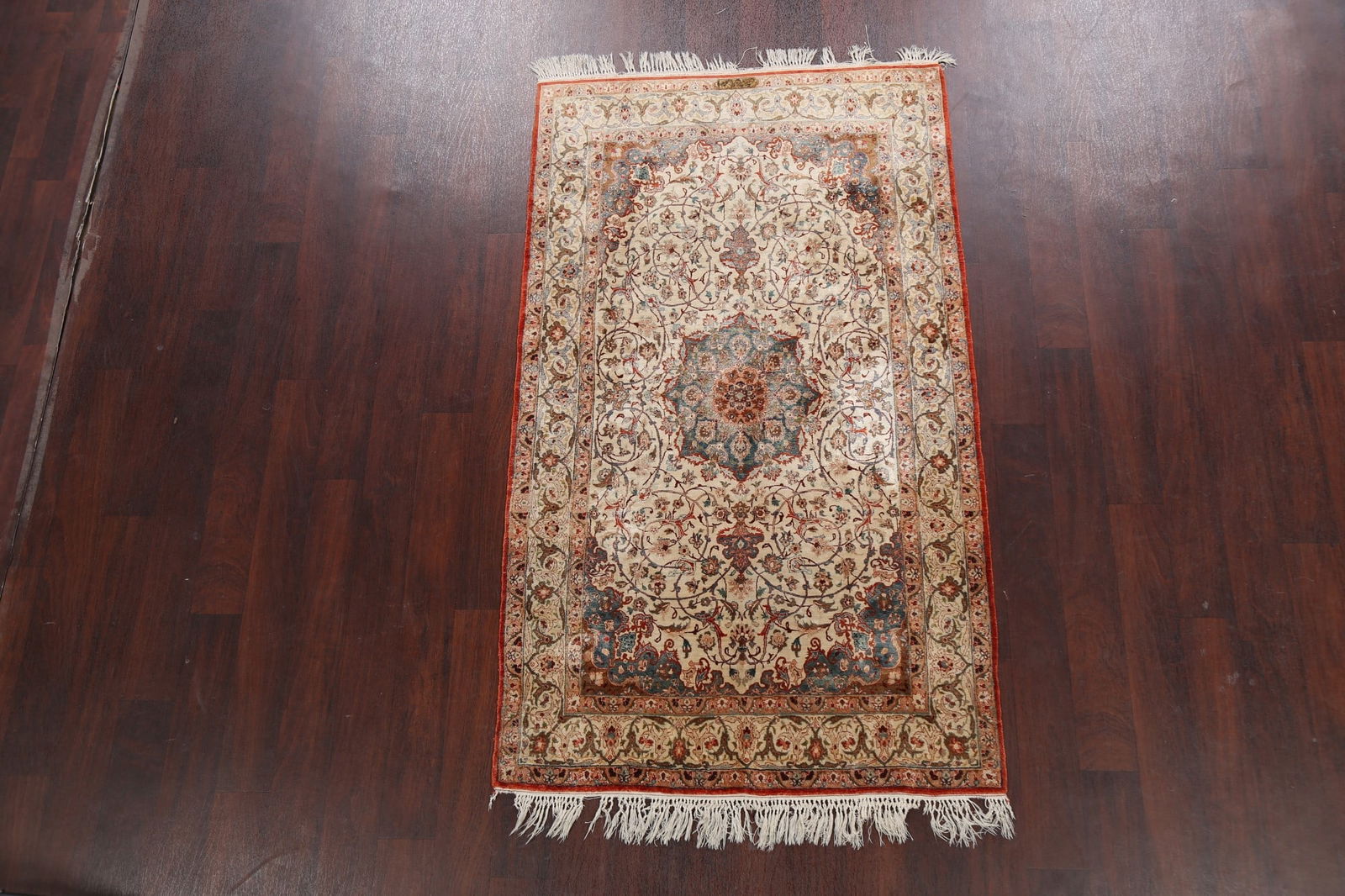 Antique 100% Vegetable Dye Nain Isfahan Persian Area Rug 4x6 SIGNED - 2