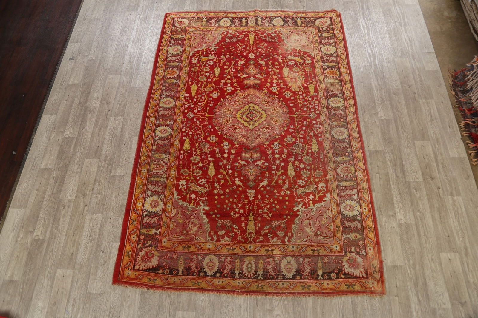 Pre-1900 Antique Vegetable Dye Oushak Oriental Area Rug 7x10 - 2