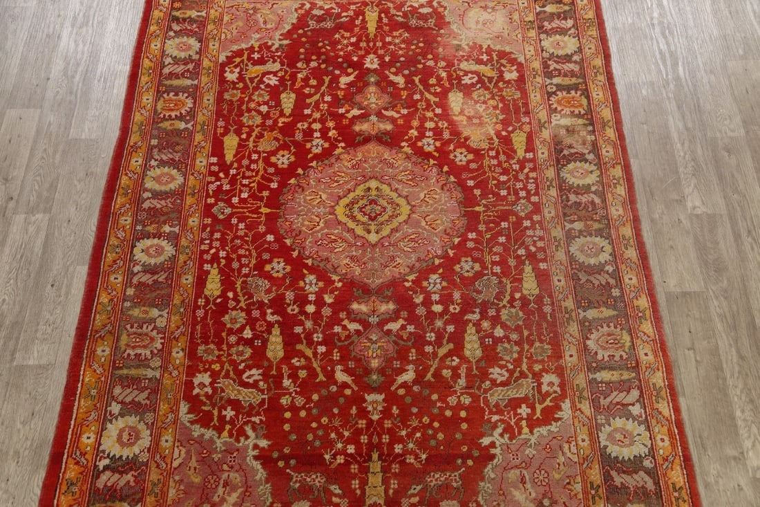 Pre-1900 Antique Vegetable Dye Oushak Oriental Area Rug 7x10 - 3