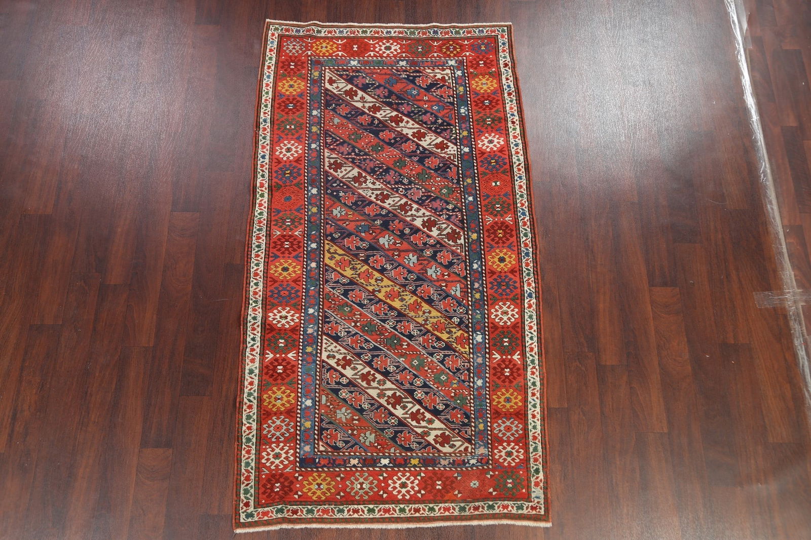 Antique Vegetable Dye Kazak Oriental Area Rug 4x8 - 2