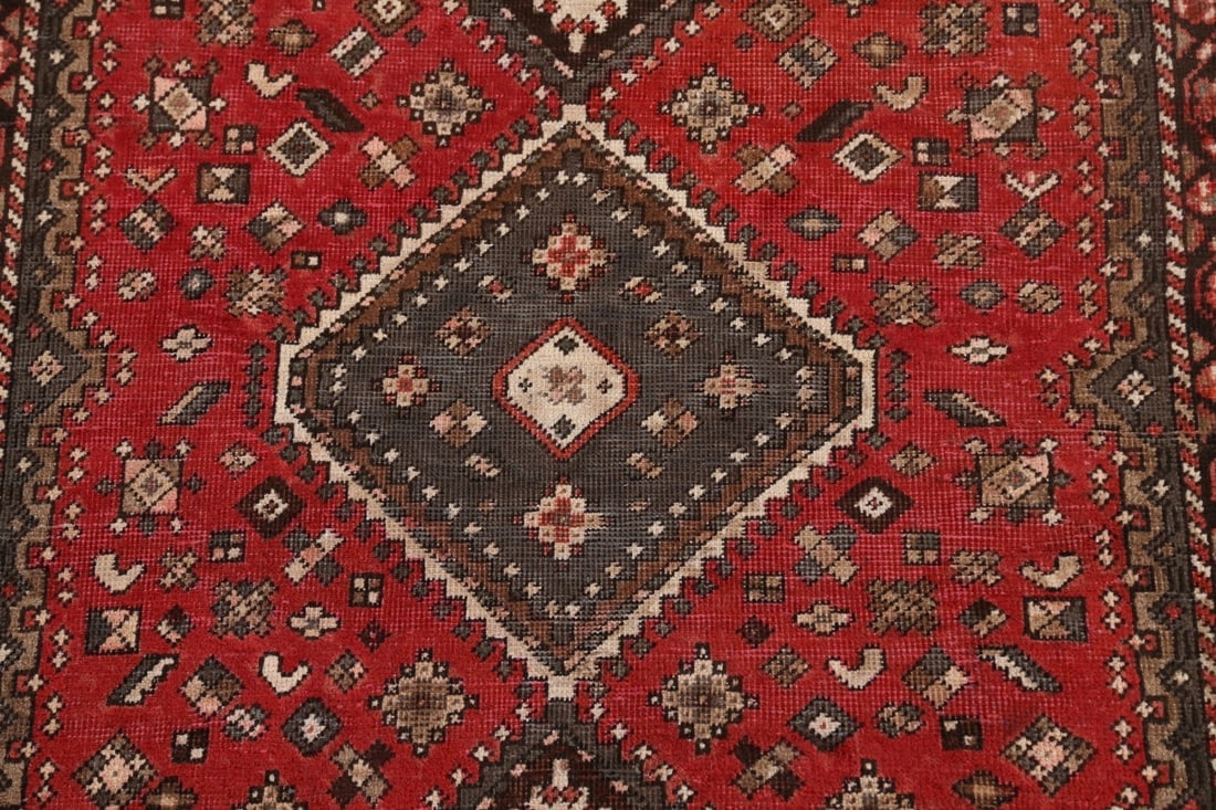 Antique Geometric Shiraz Persian Area Rug 5x6 - 4