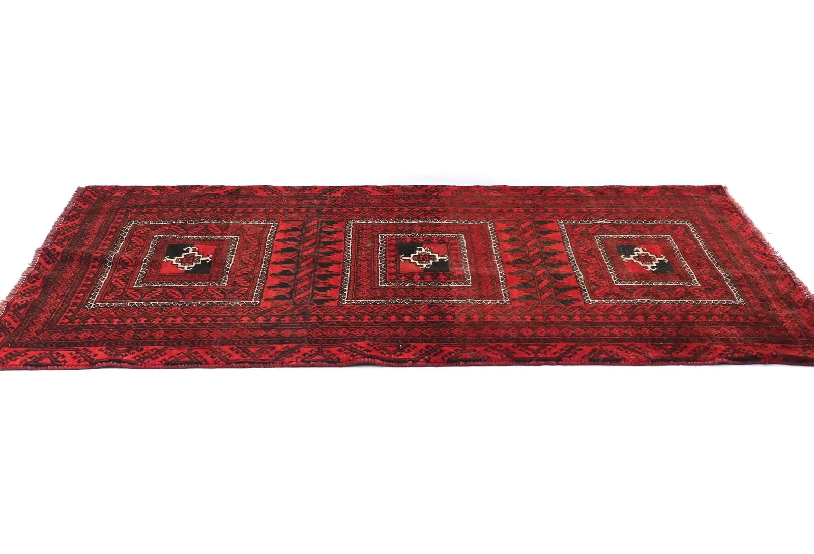 Vintage Red Tribal 3X6 Balouch Persian Rug - 4