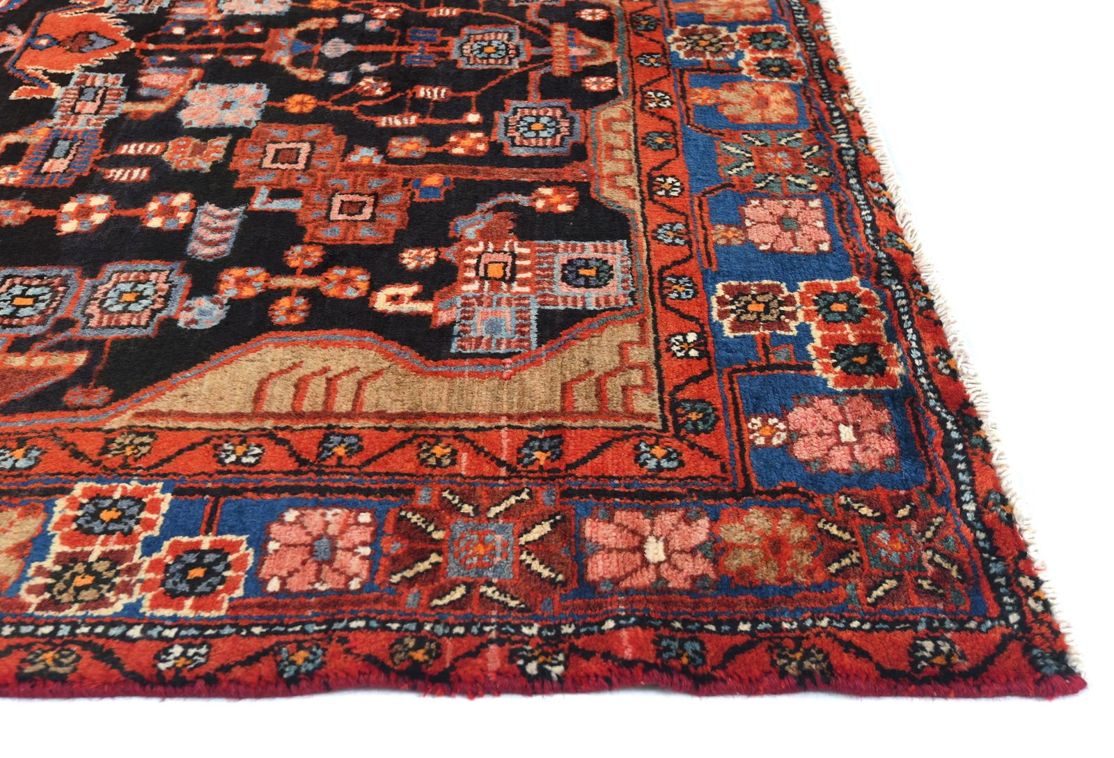 Vintage Tribal Plum 5X8 Nahavand Persian Rug - 8