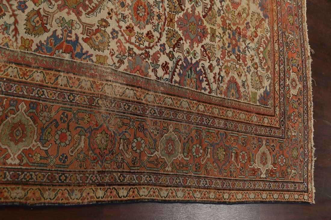 Pre-1900 Antique Vegetable Dye Sultanabad Persian Area Rug 9x12 - 18