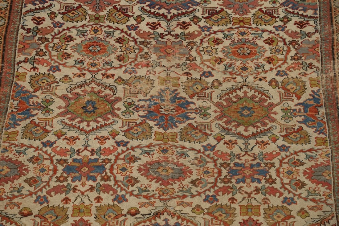 Pre-1900 Antique Vegetable Dye Sultanabad Persian Area Rug 9x12 - 4