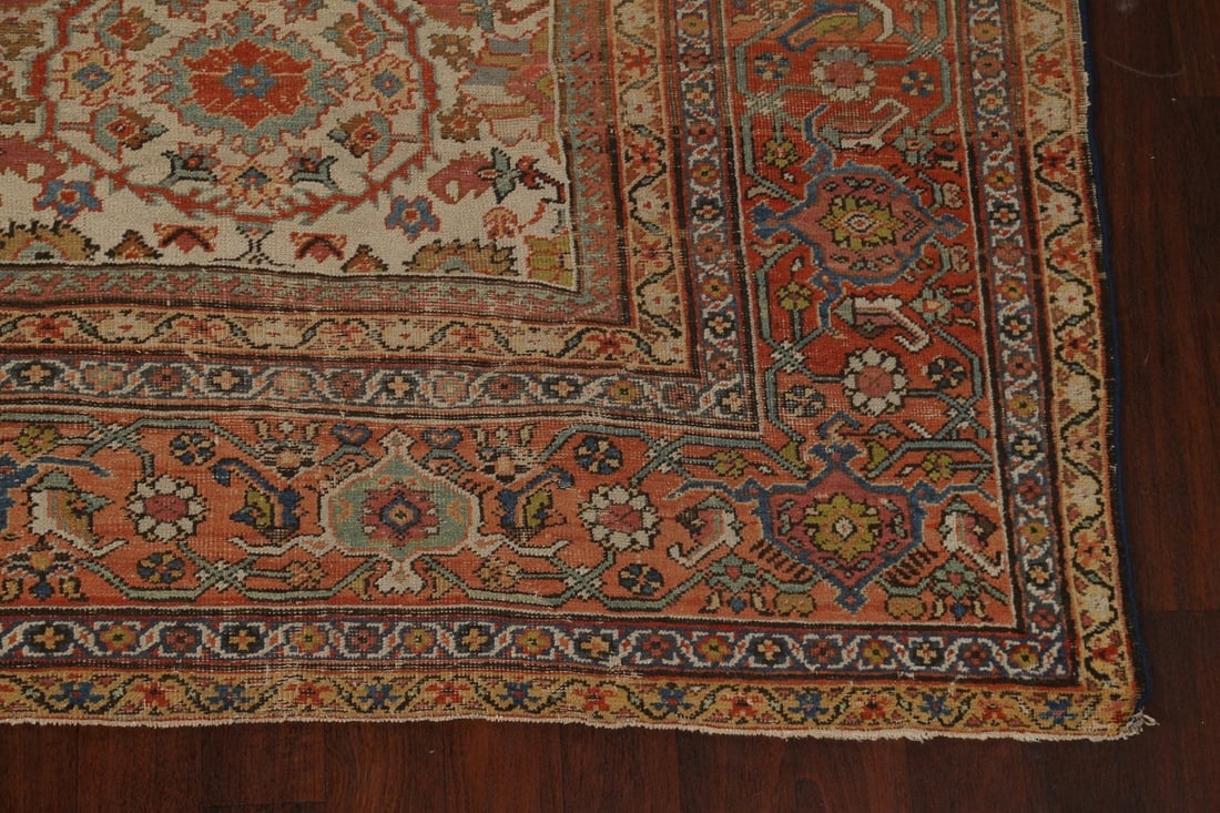 Pre-1900 Antique Vegetable Dye Sultanabad Persian Area Rug 9x12 - 5