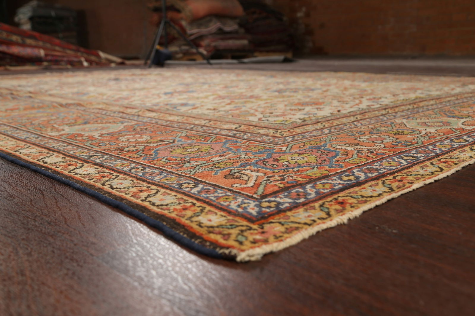Pre-1900 Antique Vegetable Dye Sultanabad Persian Area Rug 9x12 - 6