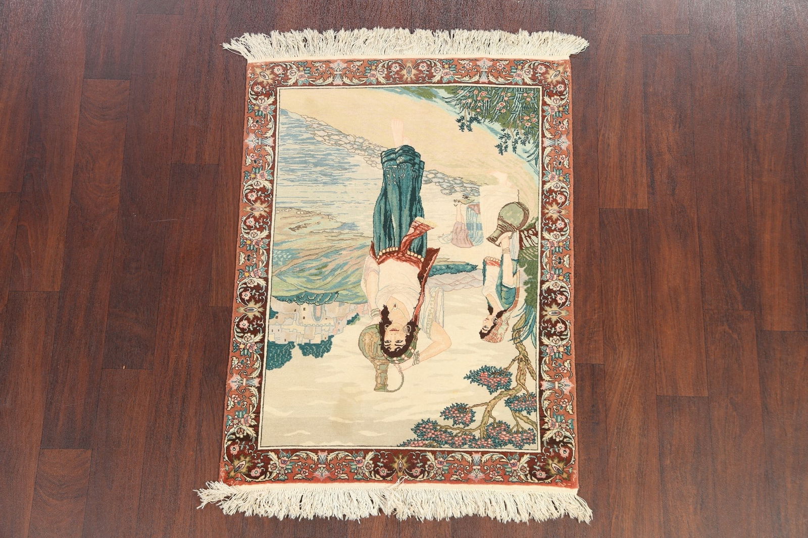 Antique Tableau Tabriz Persian Area Rug 3x4 - 12