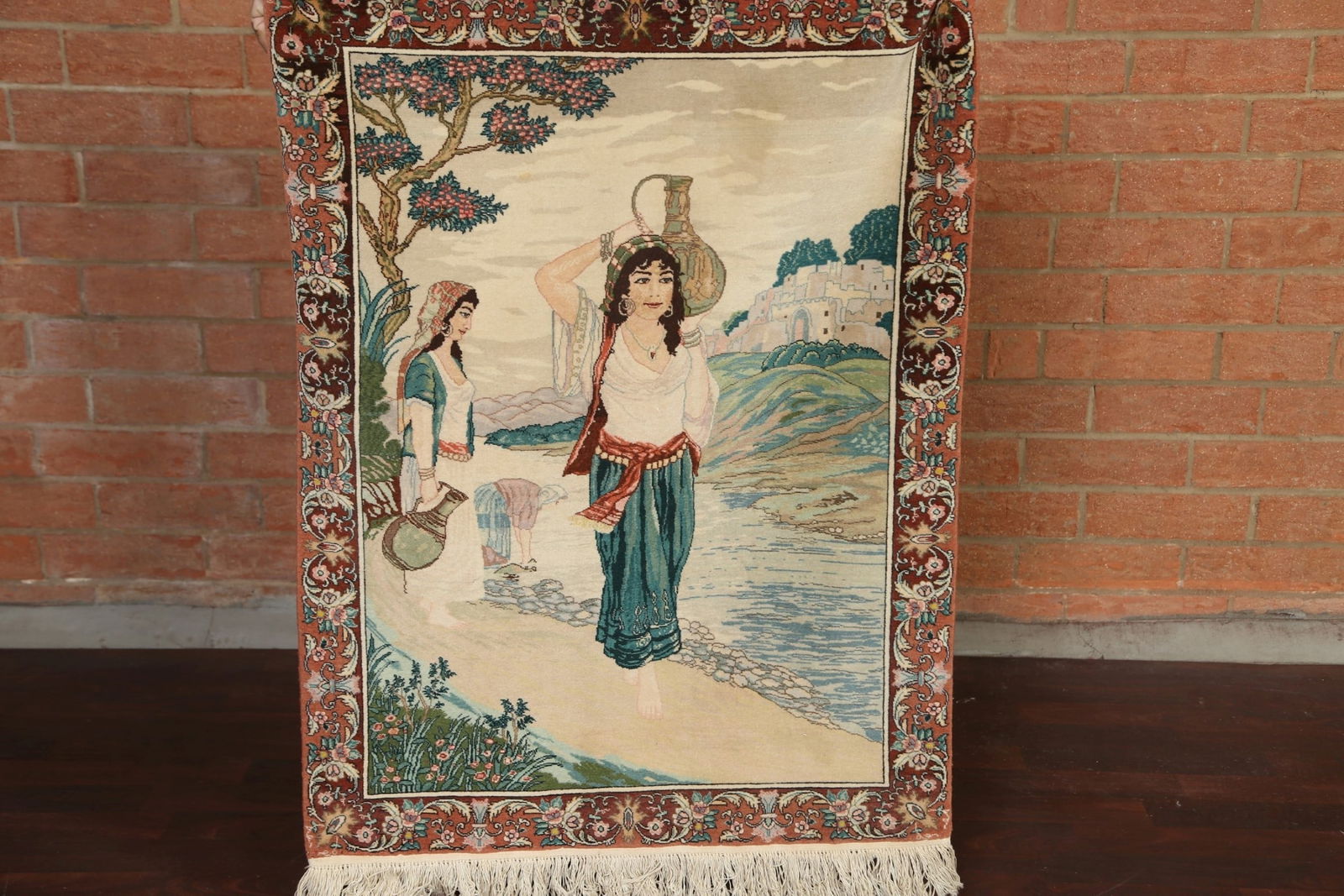 Antique Tableau Tabriz Persian Area Rug 3x4 - 13