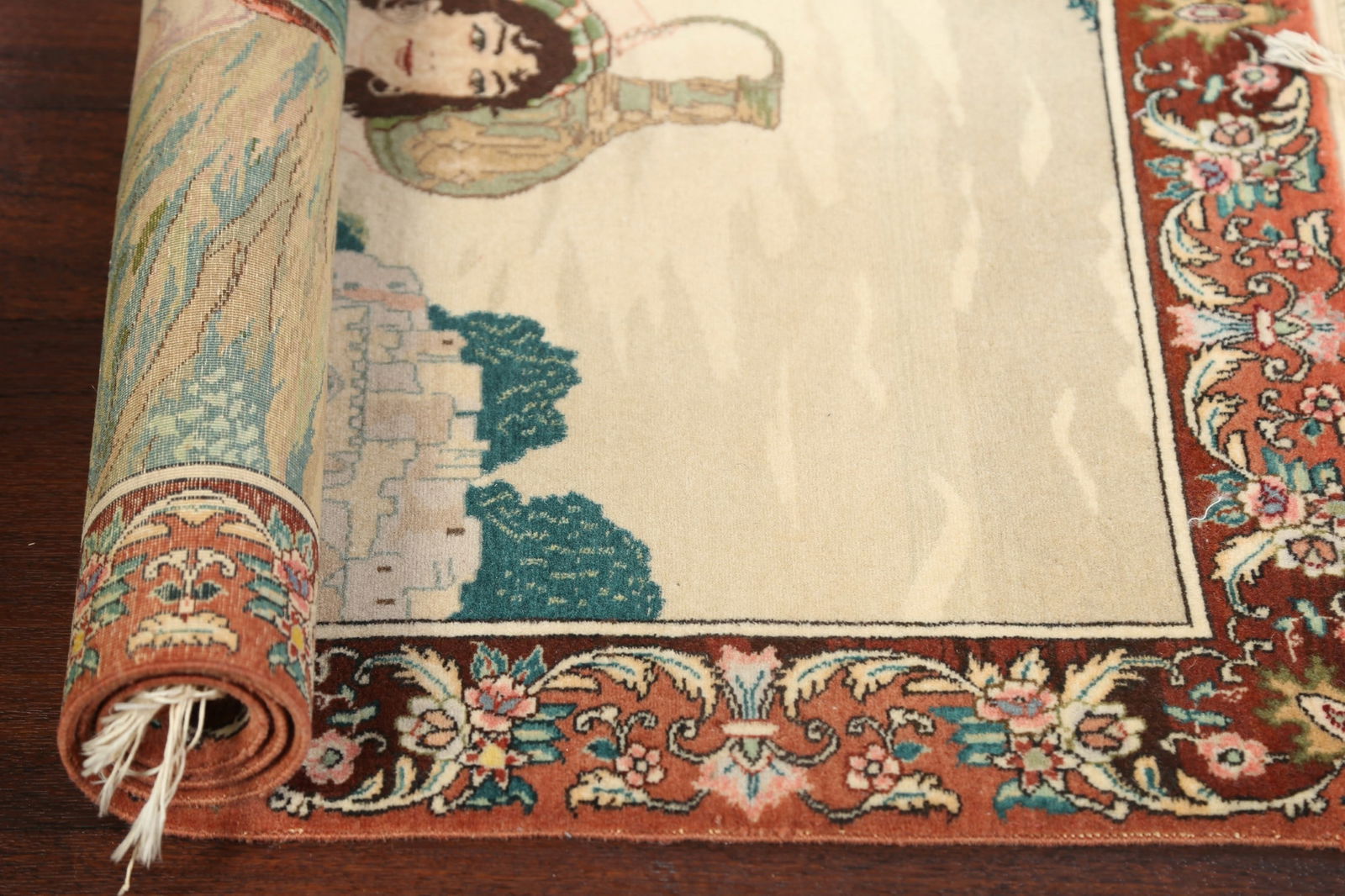 Antique Tableau Tabriz Persian Area Rug 3x4 - 14