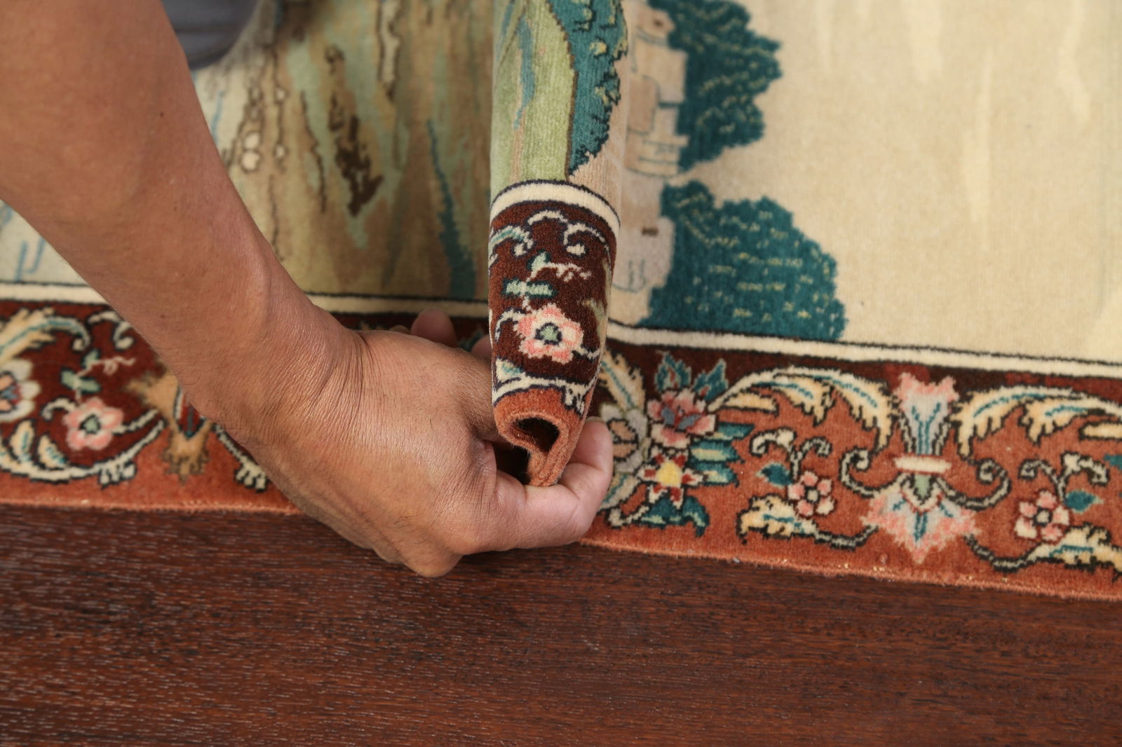 Antique Tableau Tabriz Persian Area Rug 3x4 - 15