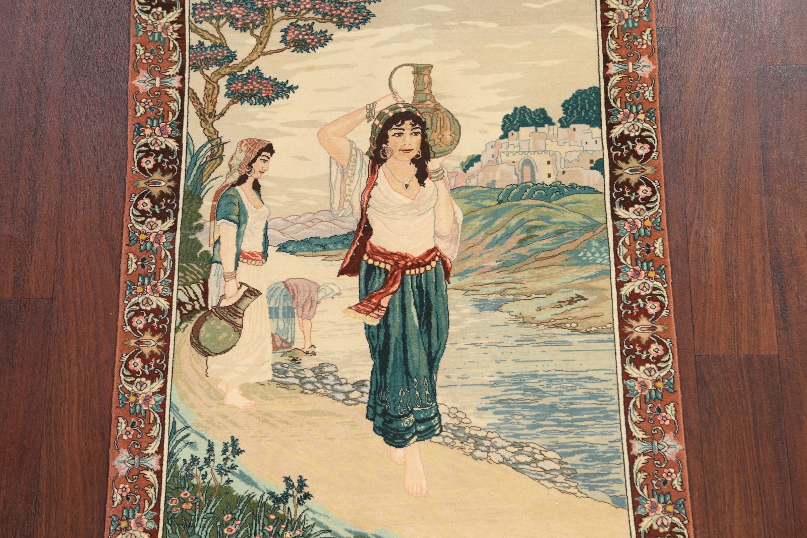 Antique Tableau Tabriz Persian Area Rug 3x4 - 3