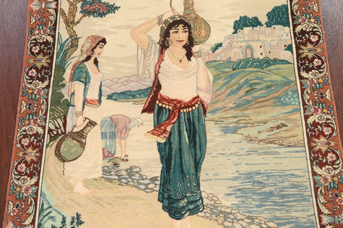 Antique Tableau Tabriz Persian Area Rug 3x4 - 4