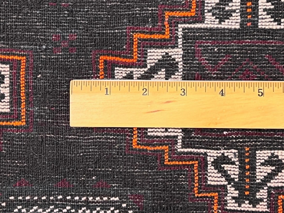 Antique Persian Hand Knotted Balouch Tribal Mahogany Wool Oriental Area Rug 3'9" x 7'5" - 8