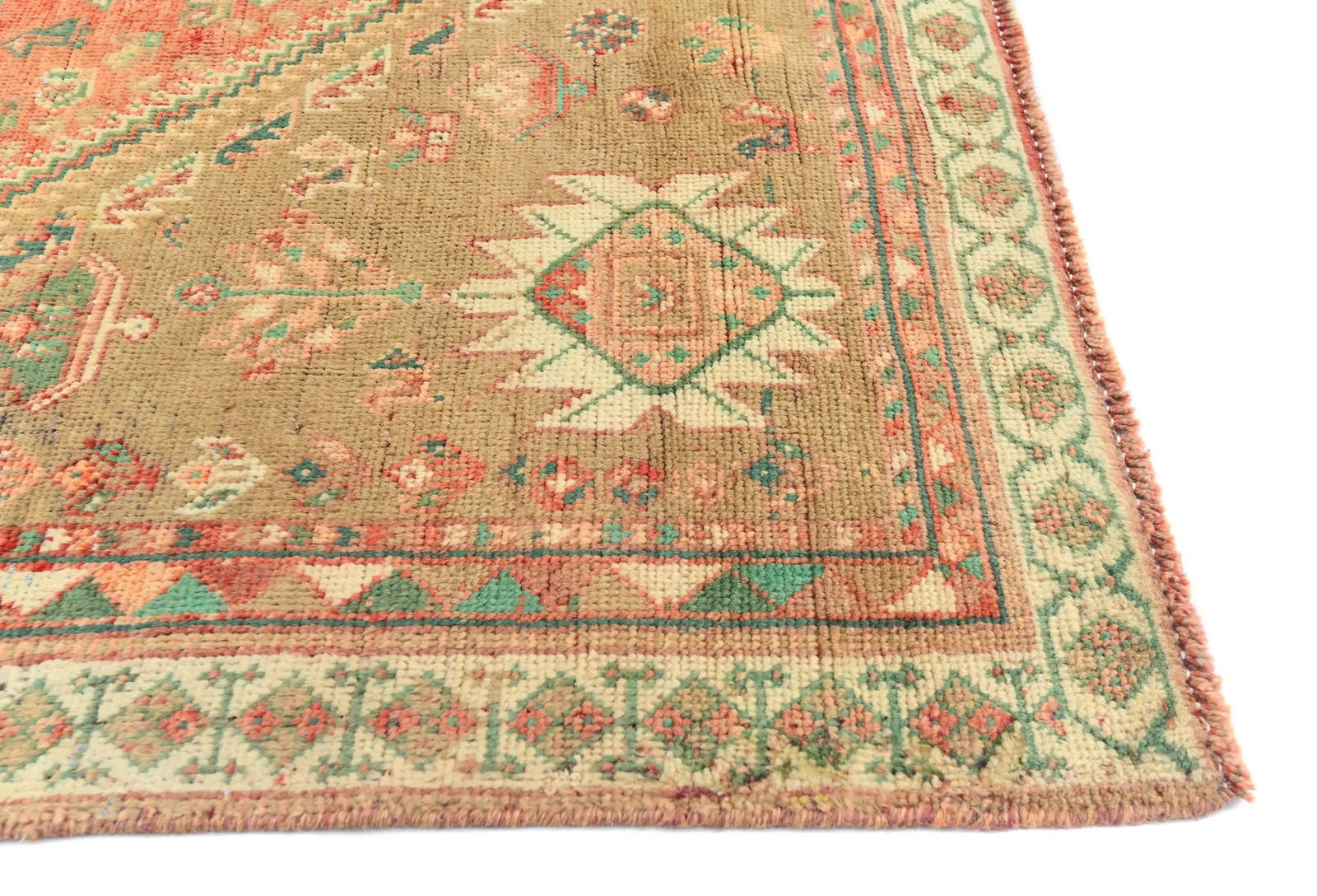Vintage Muted Red Tribal Geometric 6x9 Shiraz Persian Rug - 8