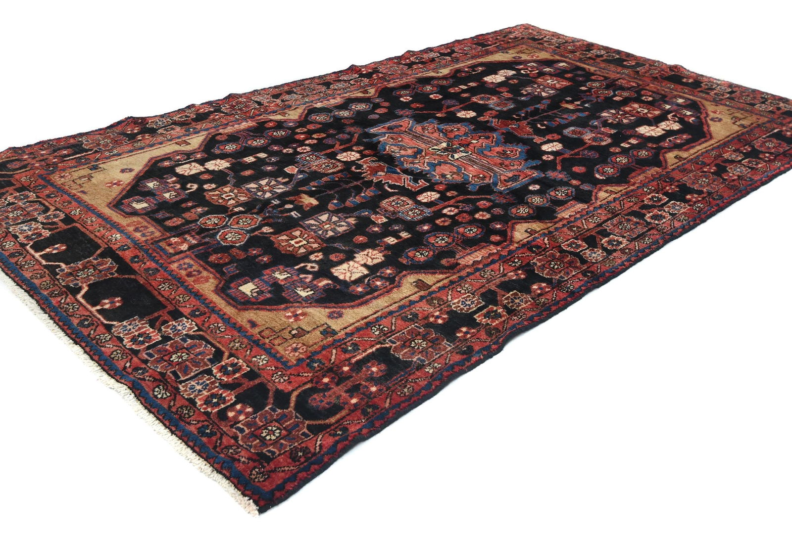 Vintage Tribal Plum 5X8 Nahavand Persian Rug - 3