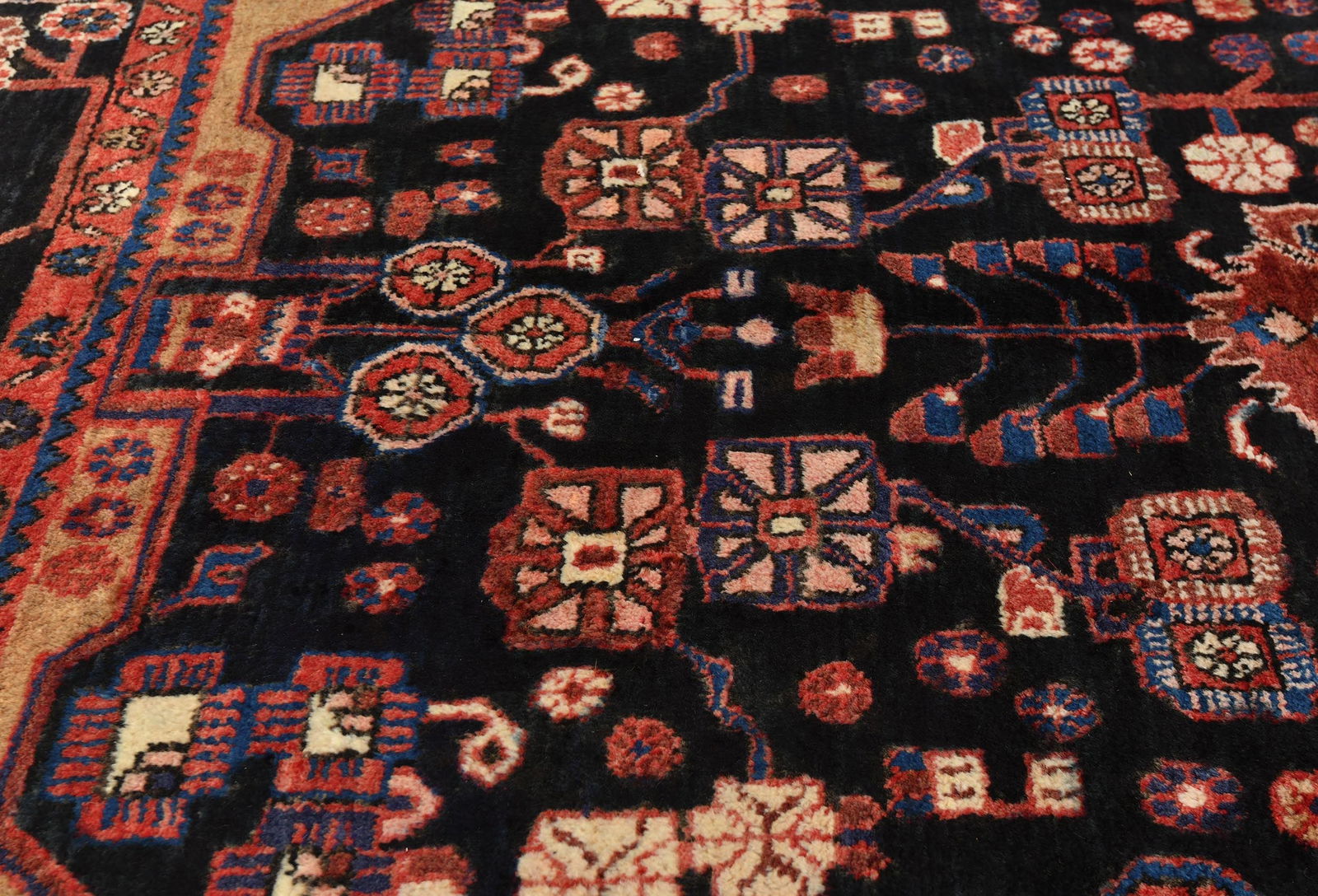 Vintage Tribal Plum 5X8 Nahavand Persian Rug - 6