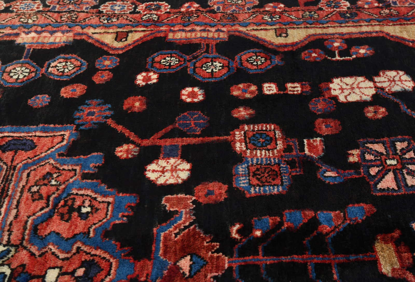 Vintage Tribal Plum 5X8 Nahavand Persian Rug - 7