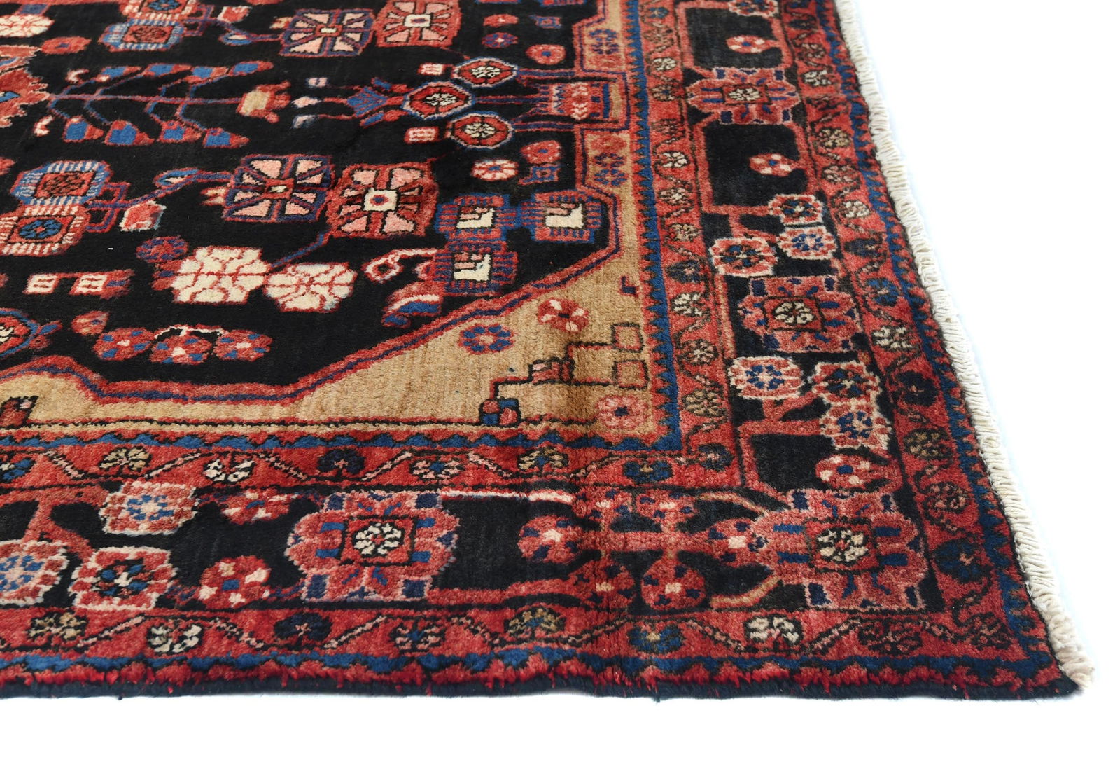 Vintage Tribal Plum 5X8 Nahavand Persian Rug - 8