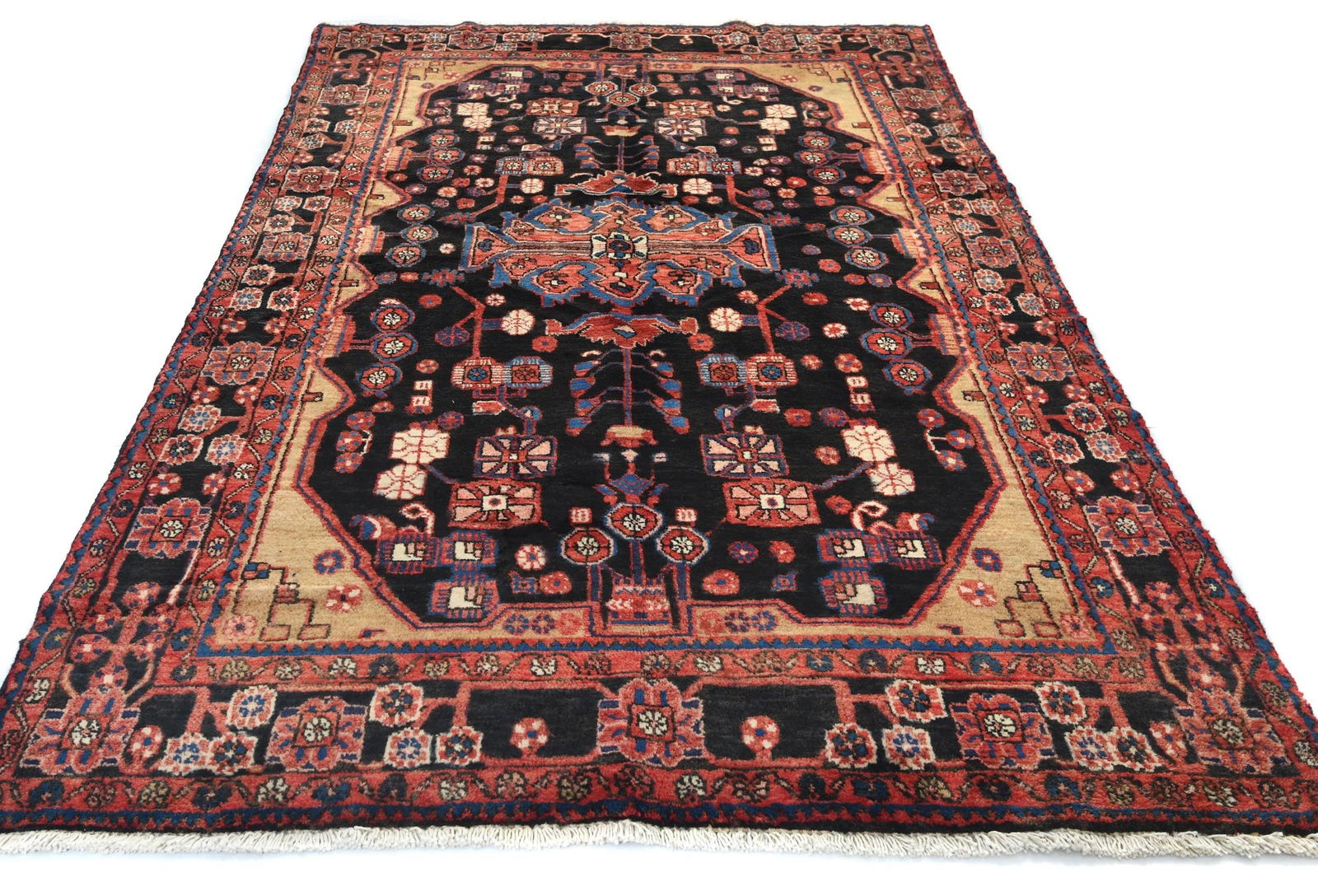 Vintage Tribal Plum 5X8 Nahavand Persian Rug - 9