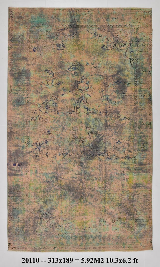 6'2'' x 10'3'' Handmade Vintage Wool Rug - 20110 (1 of 20)