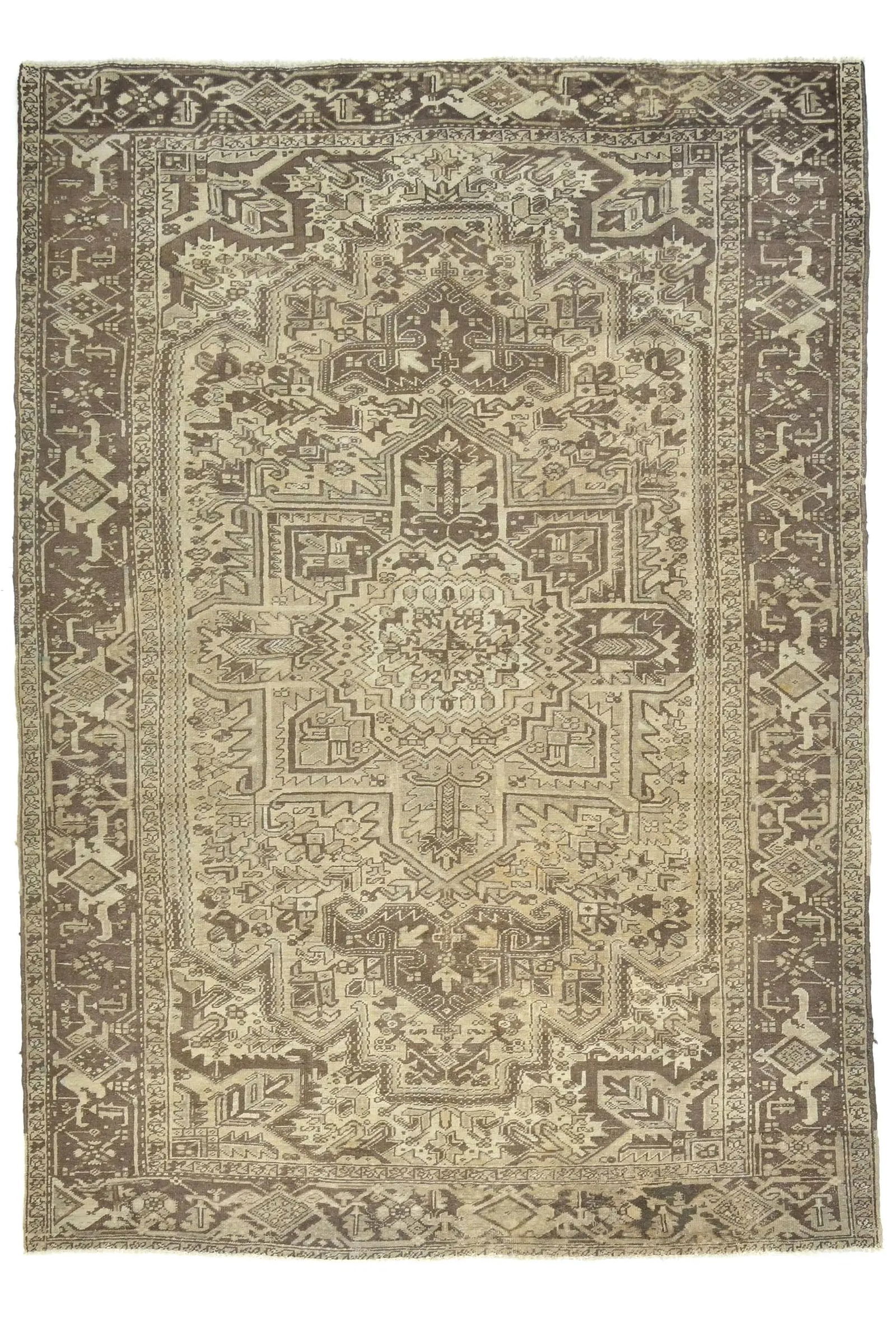 Semi Antique Muted Beige Floral 8X11 Distressed Vintage Oriental Rug: Title:Semi Antique Muted Beige Floral 8X11 Distressed Vintage Oriental Rug Description:Handmade 8X11 beige Oriental rug made with vegetable dyes (fine wool pile and cotton foundation), superior knot c