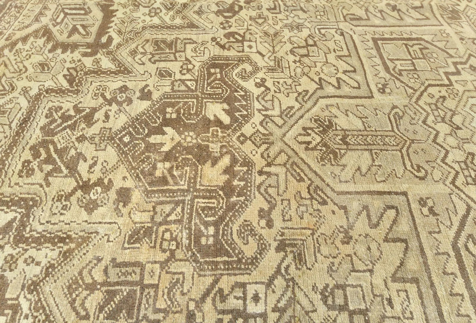 Semi Antique Muted Beige Floral 8X11 Distressed Vintage Oriental Rug - 6