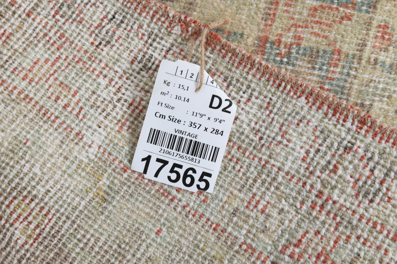 9'3'' x 11'8'' Turkish Vintage Runner Rug - 17565 - 17