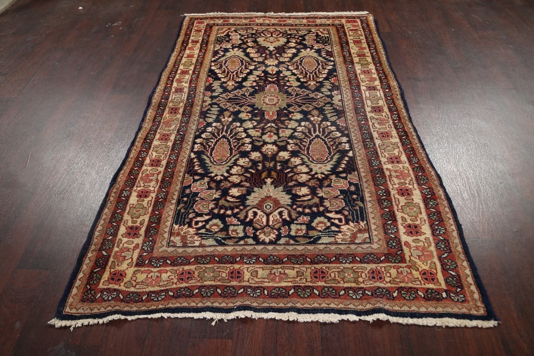 Antique Vegetable Dye Mahal Sarouk Persian Area Rug 4x7 - 13