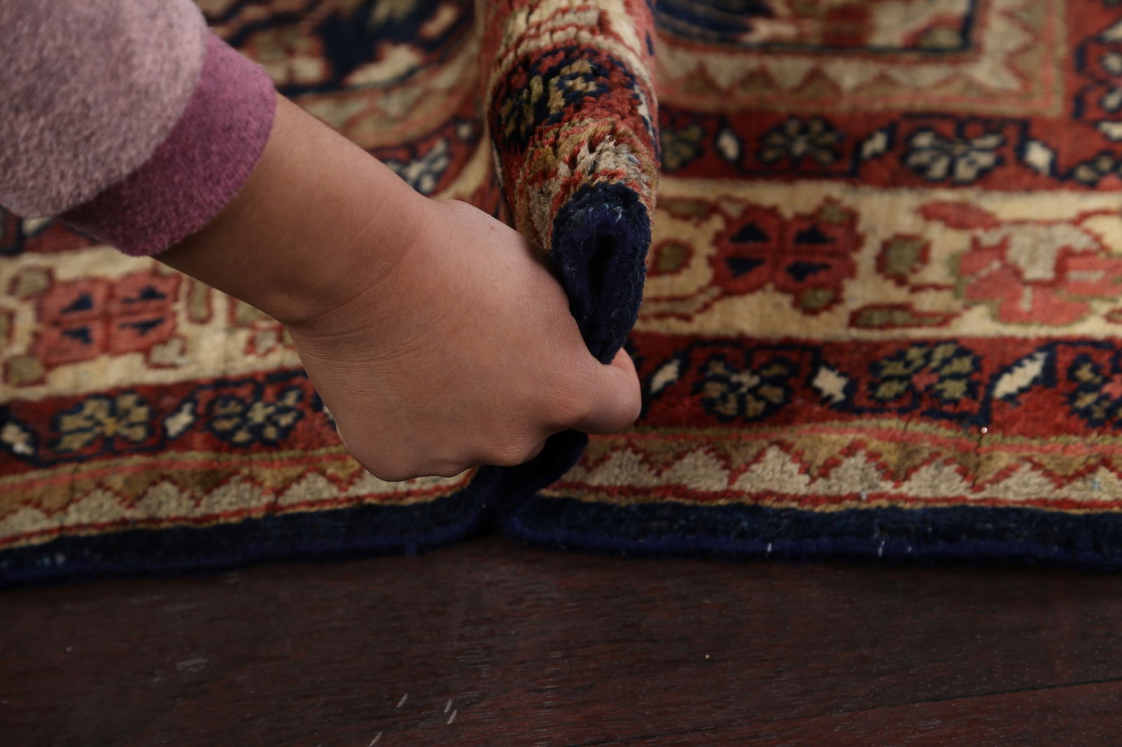 Antique Vegetable Dye Mahal Sarouk Persian Area Rug 4x7 - 16