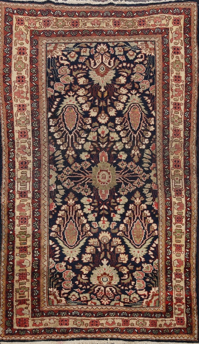 Antique Vegetable Dye Mahal Sarouk Persian Area Rug 4x7 (1 of 17)