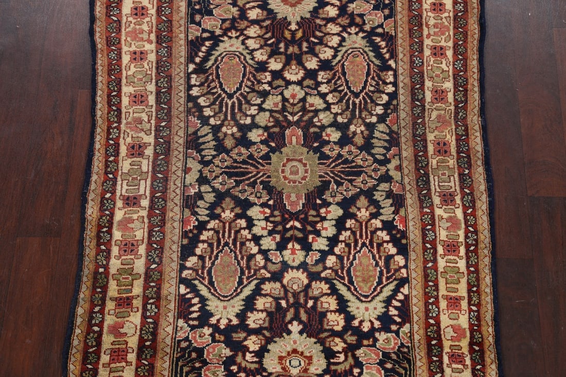 Antique Vegetable Dye Mahal Sarouk Persian Area Rug 4x7 - 3