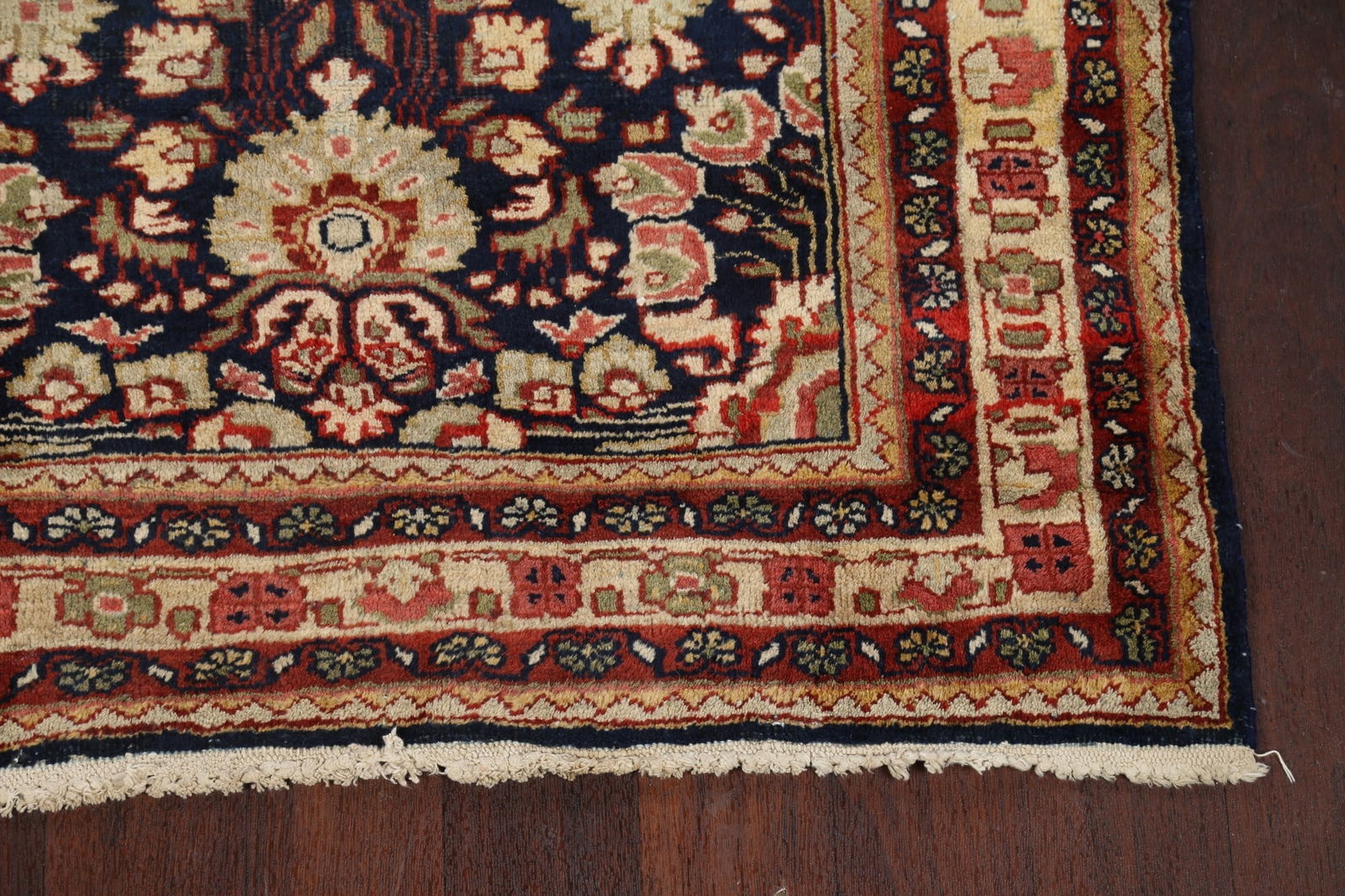 Antique Vegetable Dye Mahal Sarouk Persian Area Rug 4x7 - 5