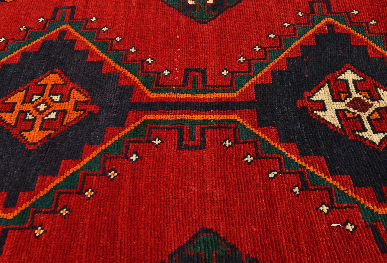 Vintage Red Tribal 5X10 Shiraz Persian Runner Rug - 6