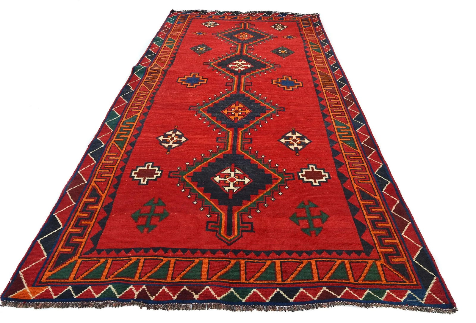 Vintage Red Tribal 5X10 Shiraz Persian Runner Rug - 9