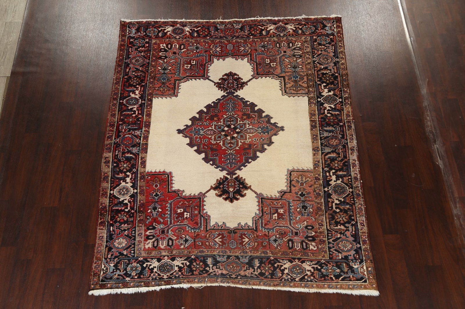 Antique 100% Vegetable Dye Heriz Persian Area Rug 7x8 - 2