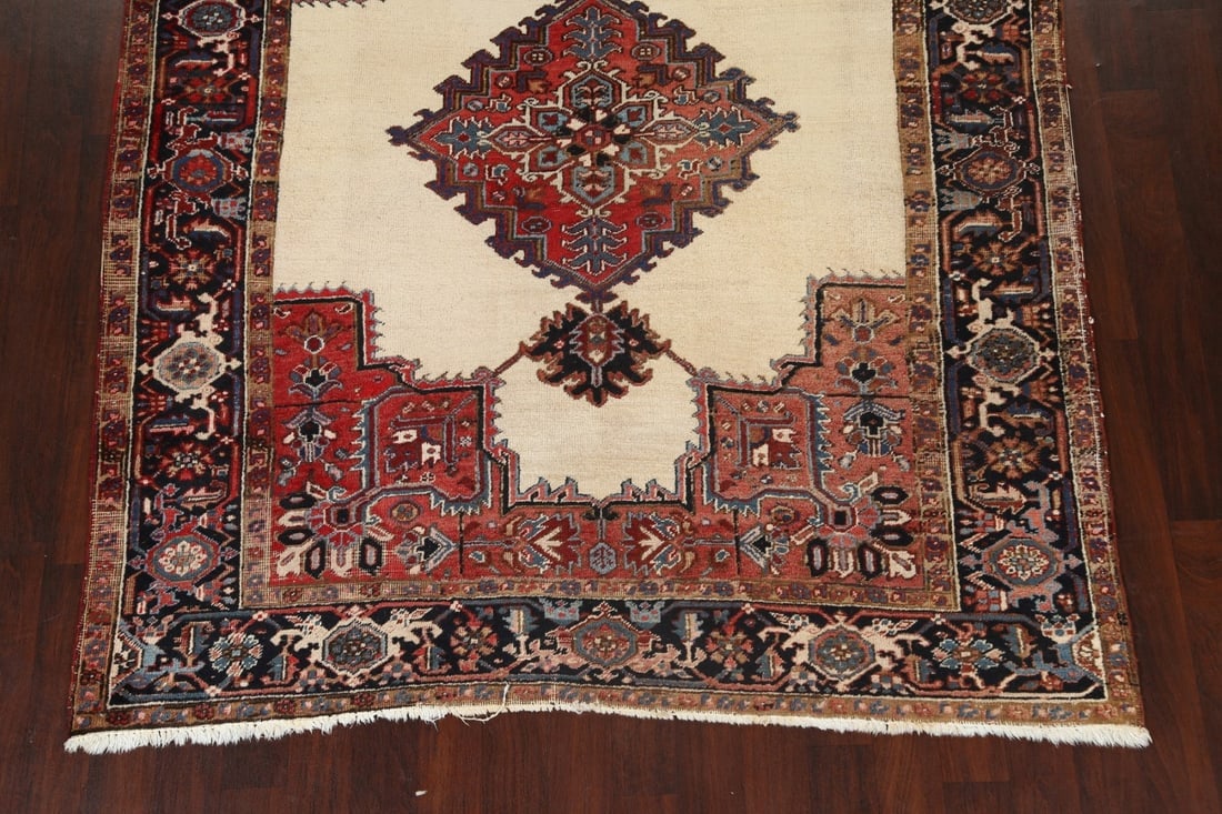 Antique 100% Vegetable Dye Heriz Persian Area Rug 7x8 - 8