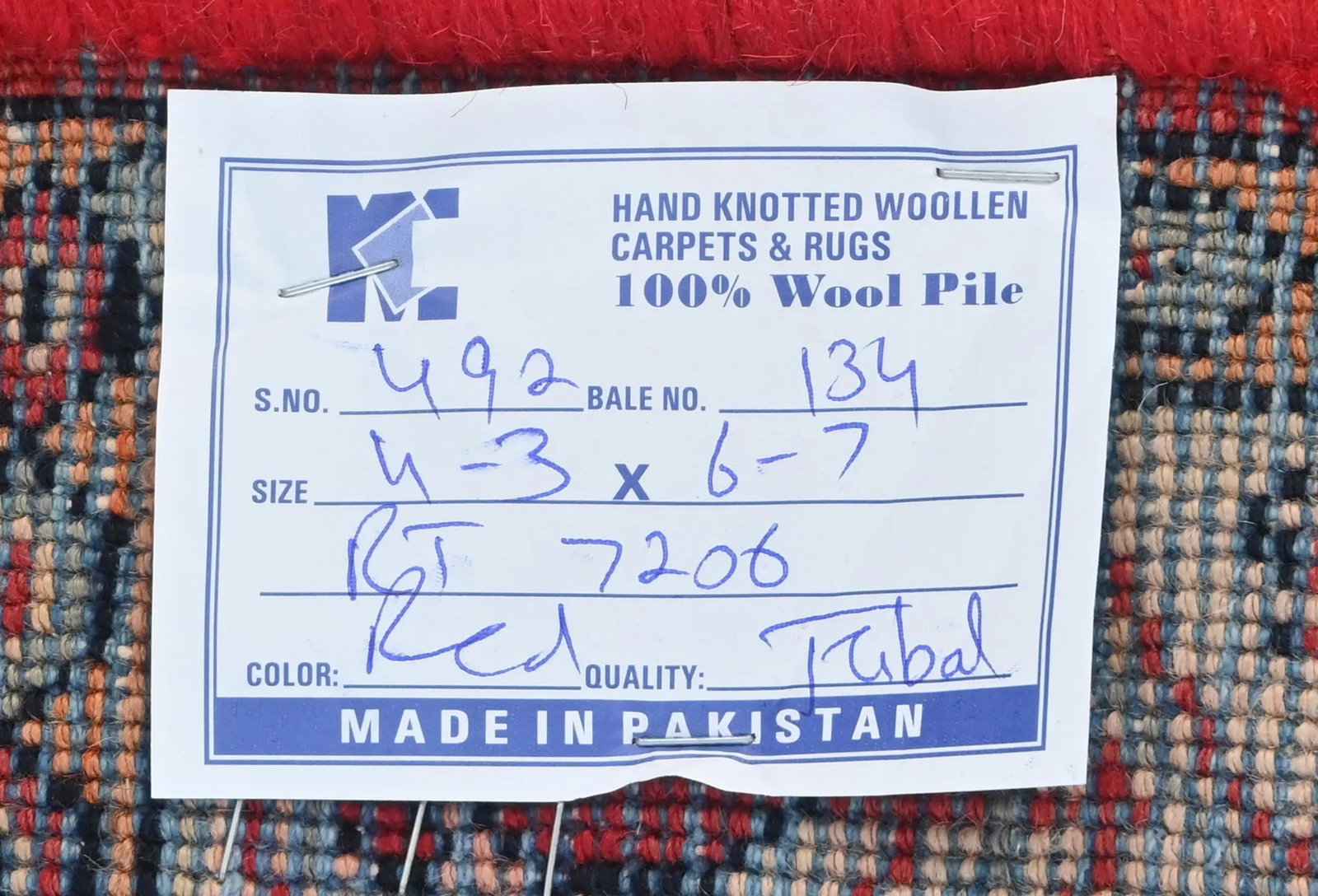 Vintage Red Tribal 4'3X6'7 Botemir Persian Rug - 13