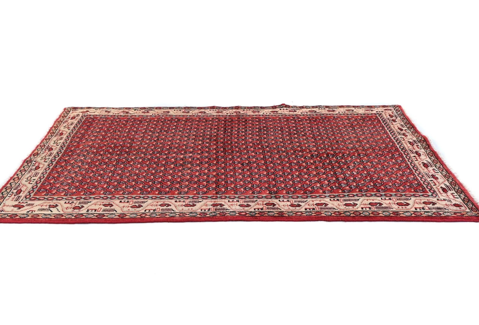 Vintage Red Tribal 4'3X6'7 Botemir Persian Rug - 4