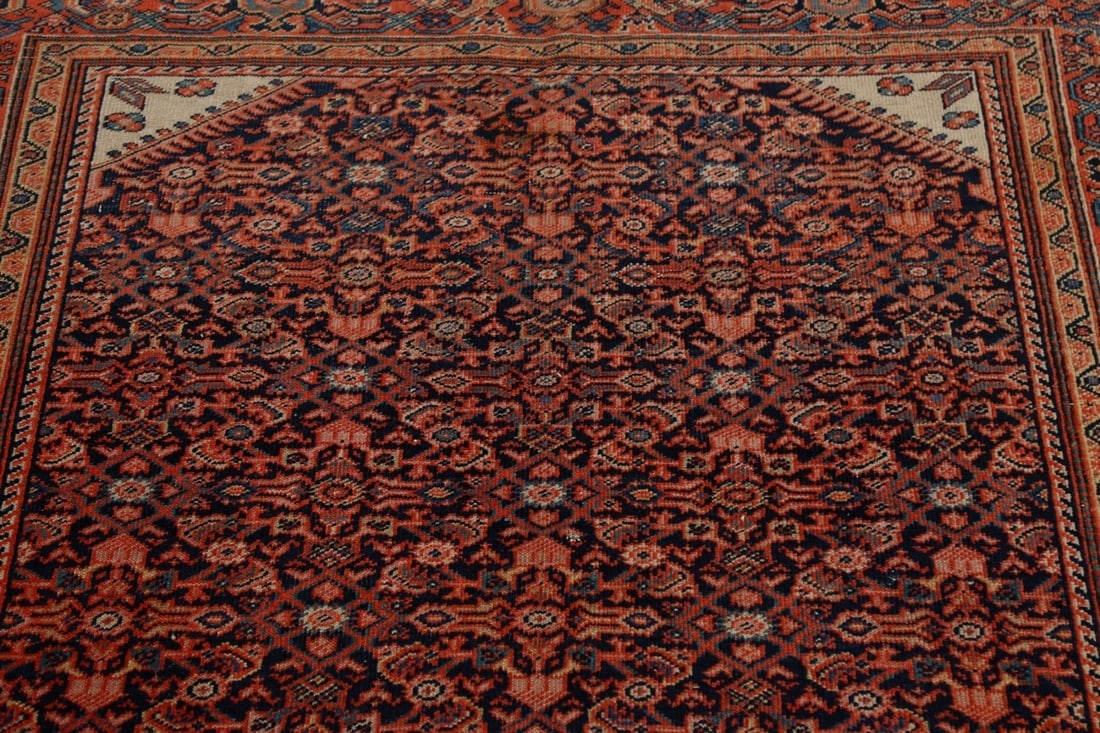 Pre-1900 Antique Vegetable Dye Sarouk Farahan Persian Area Rug 4x7 - 10