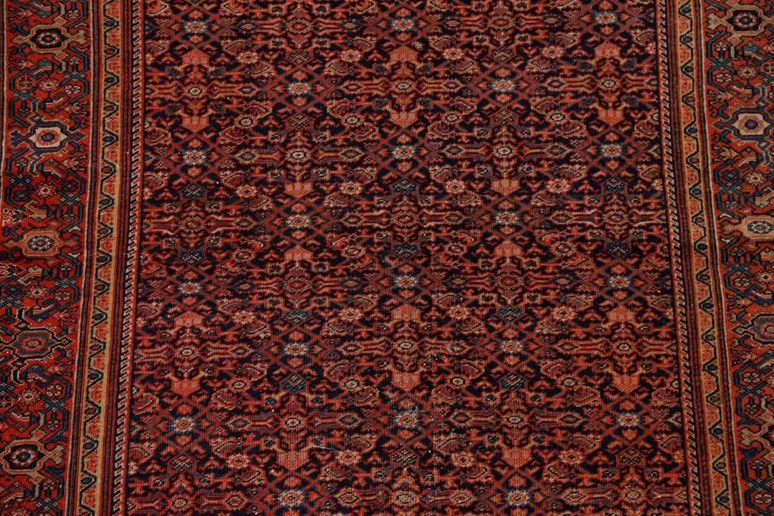 Pre-1900 Antique Vegetable Dye Sarouk Farahan Persian Area Rug 4x7 - 4