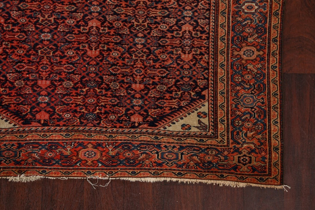 Pre-1900 Antique Vegetable Dye Sarouk Farahan Persian Area Rug 4x7 - 5