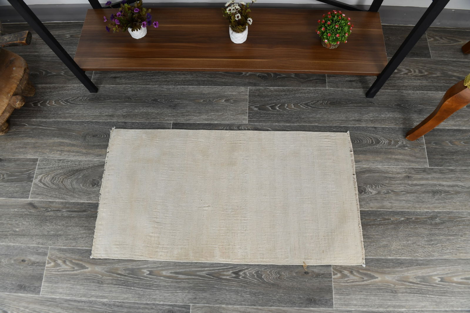 1'7'' x 3'0'' Turkish Vintage Hemp Rug - 53227 - 3