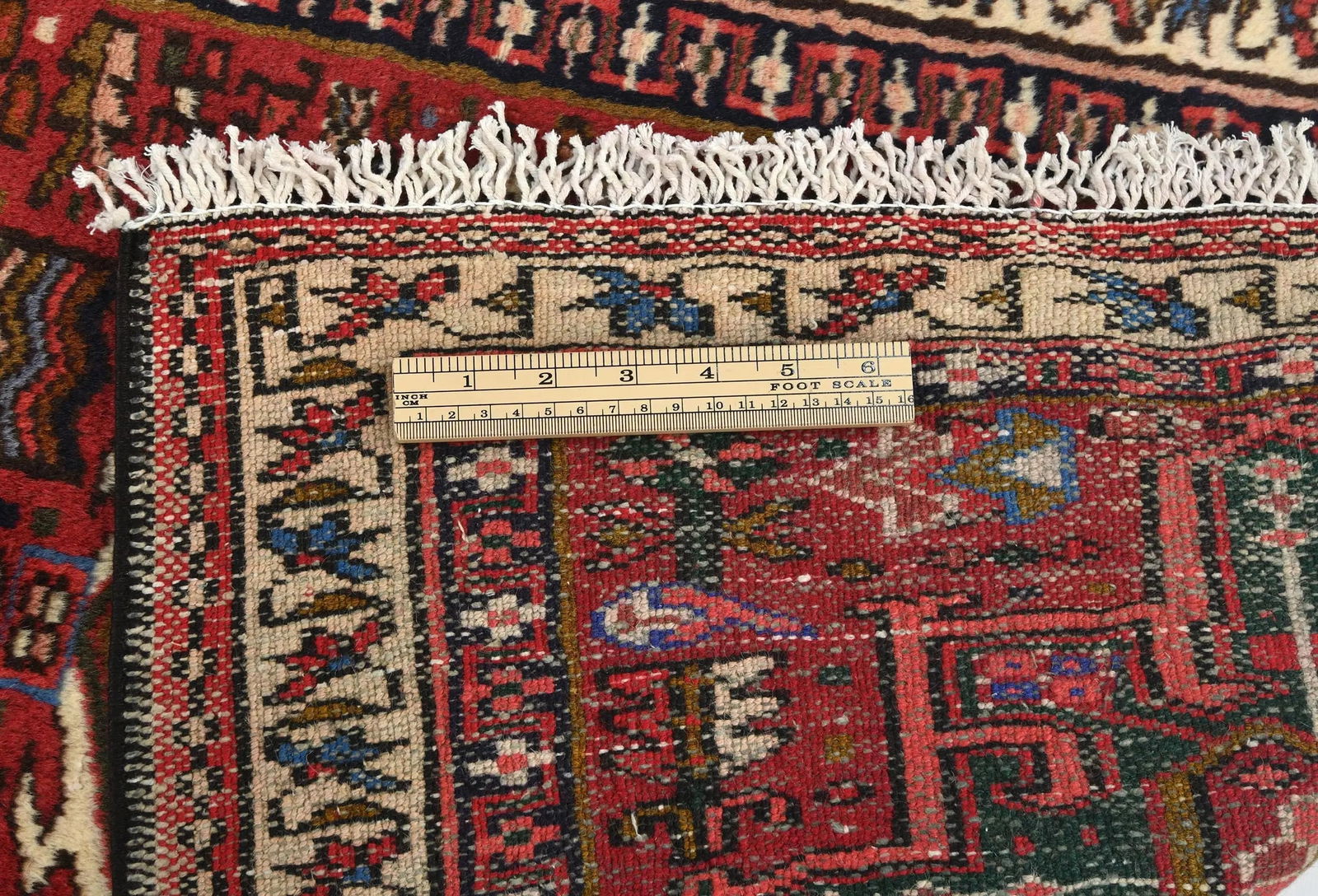 Vintage Red Geometric 2'4X9'5 Karajeh Persian Runner Rug - 11