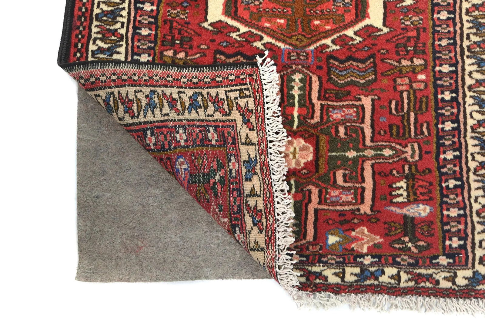 Vintage Red Geometric 2'4X9'5 Karajeh Persian Runner Rug - 12