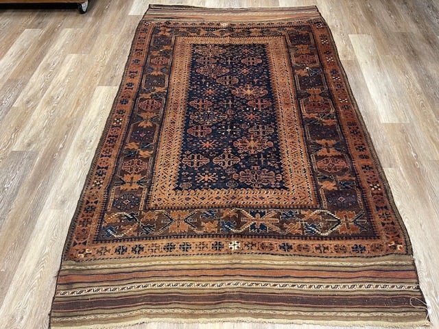 Antique persian Baliuch Rug-5176: Title:Antique persian Baliuch Rug-5176Description:Antique Persian Baluch from southeast persia, size 4 ft. 9 inches by 7 ft. 10 inches, circa 1late 19th century, excellent condition . Complet rug