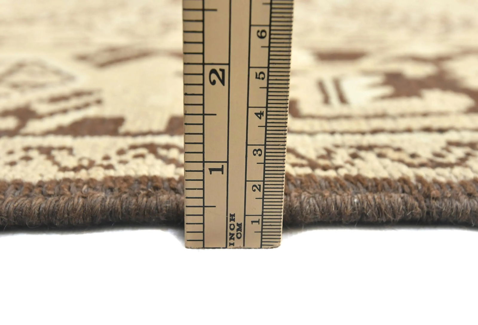 Semi Antique Muted Beige Floral 7X10 Distressed Vintage Oriental Rug - 10