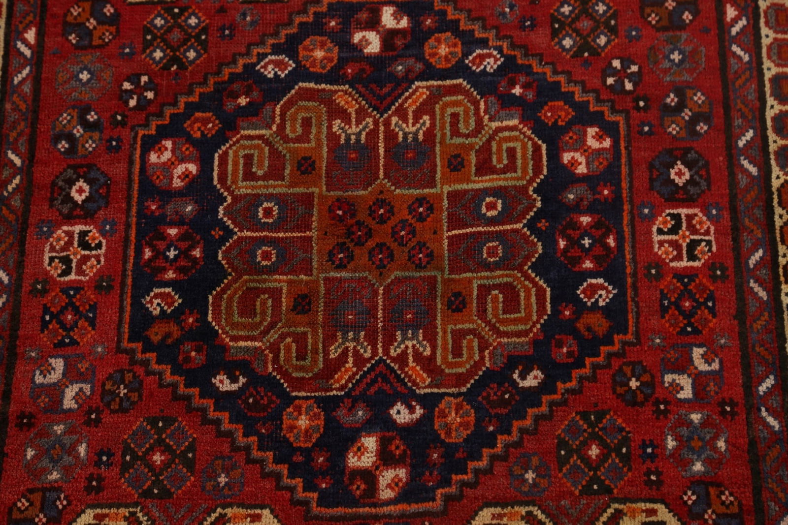 Antique Geometric Shiraz Persian Area Rug 3x4 - 4